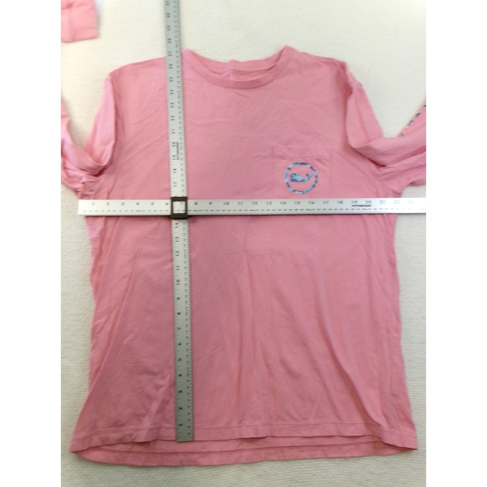 Vineyard Vines Mens Pink Floral Whale Long Sleeve Pocket T-Shirt L 1V014535 - Picture 2 of 6